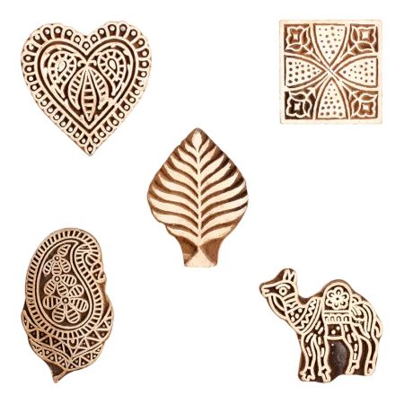 Set of 5 Piece New Mix Wooden Printing Block